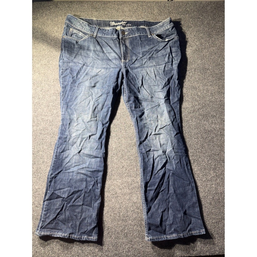 Wrangler Bootcut Jeans Womens 24W x 30 Dark Wash Stretch Denim 09PWZDO Blue